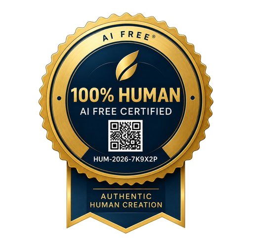 100% HUMAN — AI FREE CERTIFIED